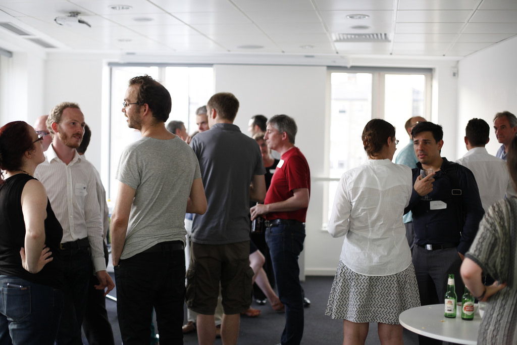 People networking in a modern space