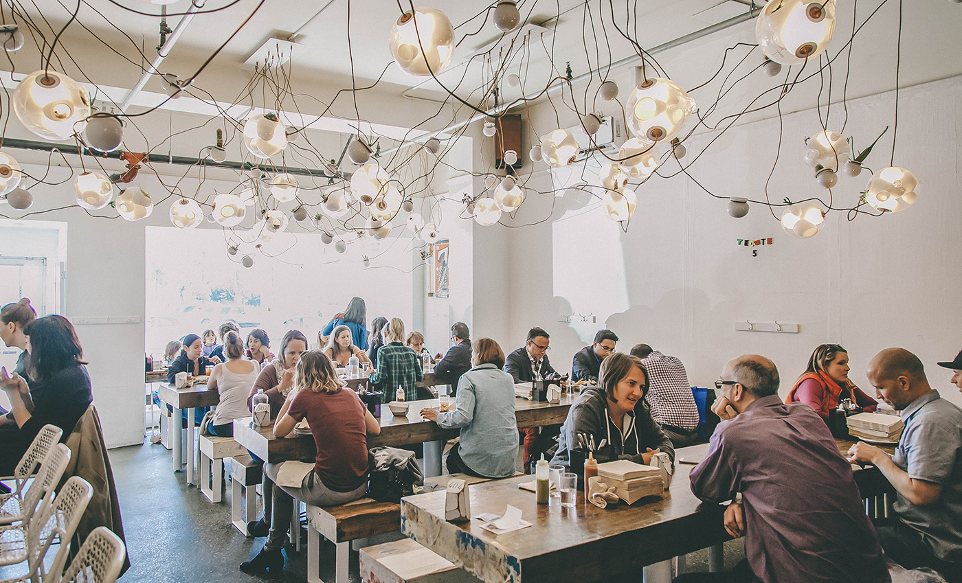 Inside of a busy restaurant