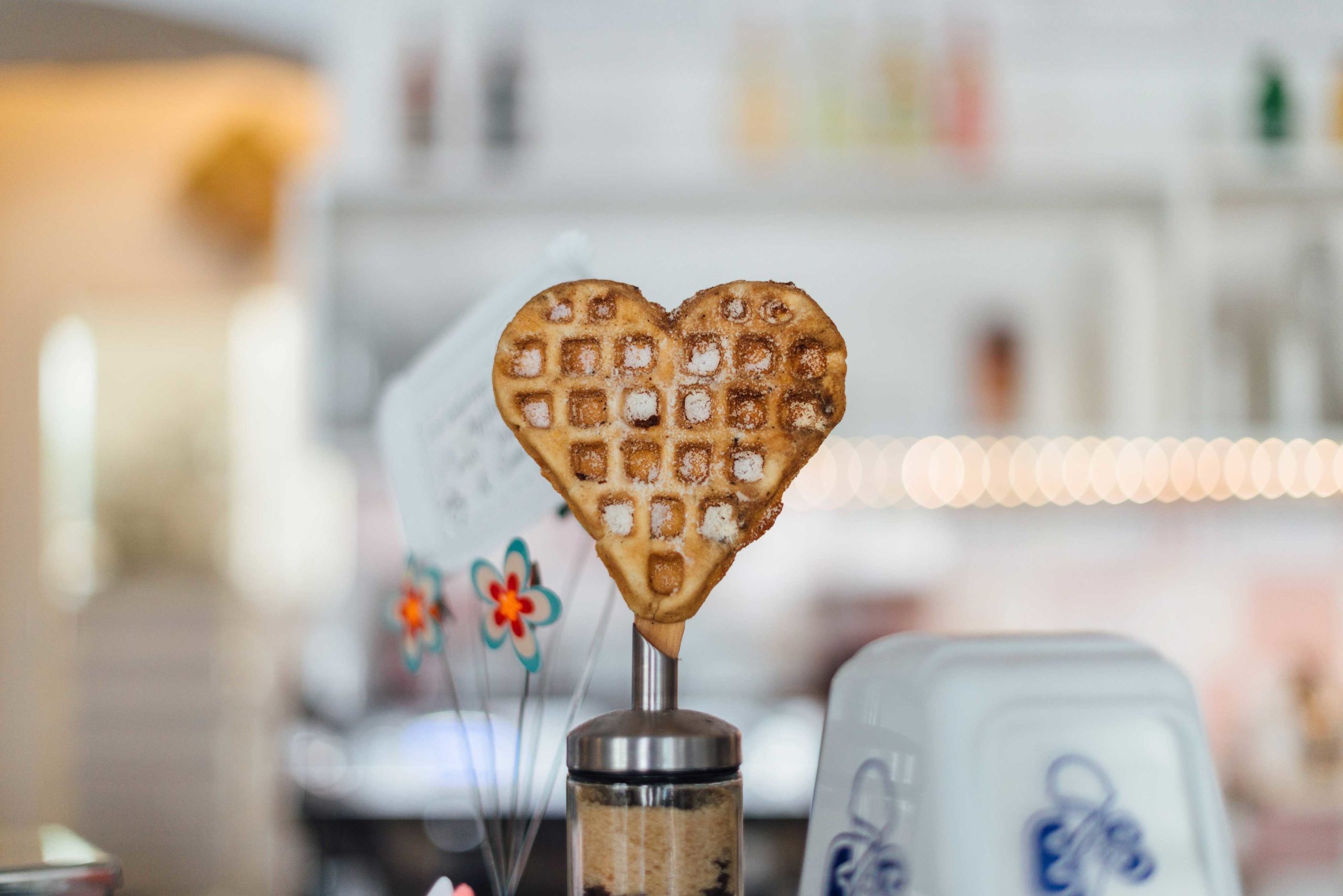 Waffle in the shape of a heart