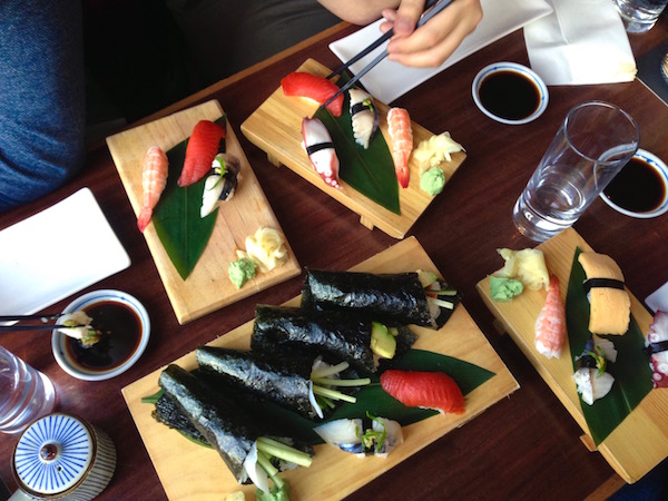 Sushi platters at The Diamond