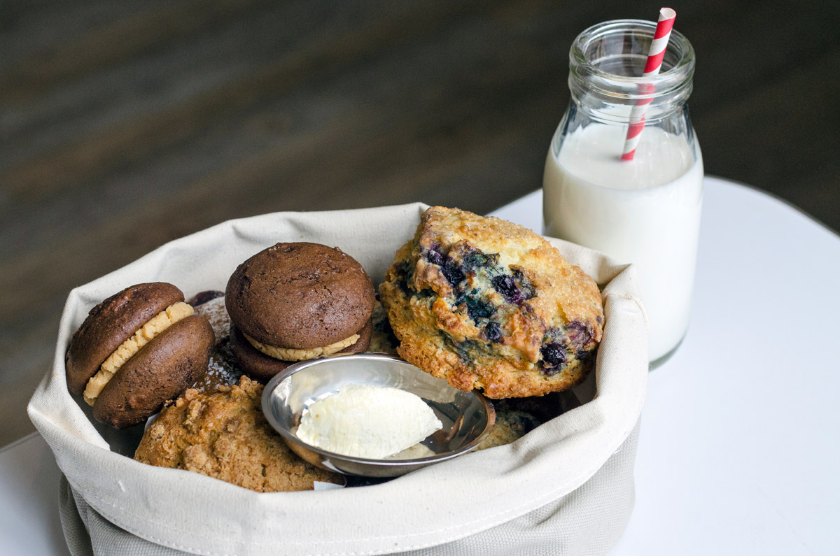 Old School's baked treats and milk