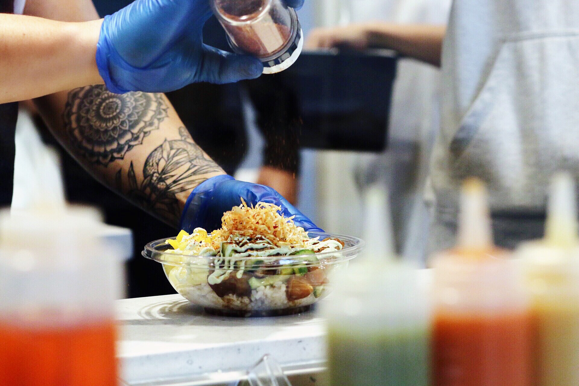 Inside the kitchen at Westcoast Poke