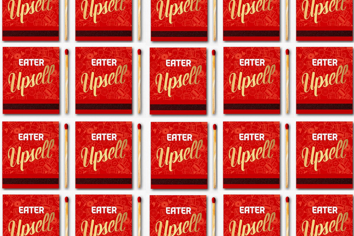 Eater Upsell logos on matchboxes