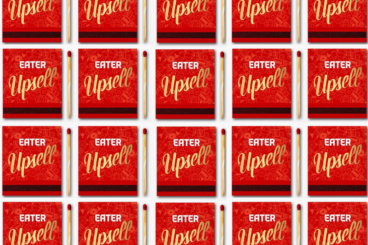 Eater Upsell logos on matchboxes