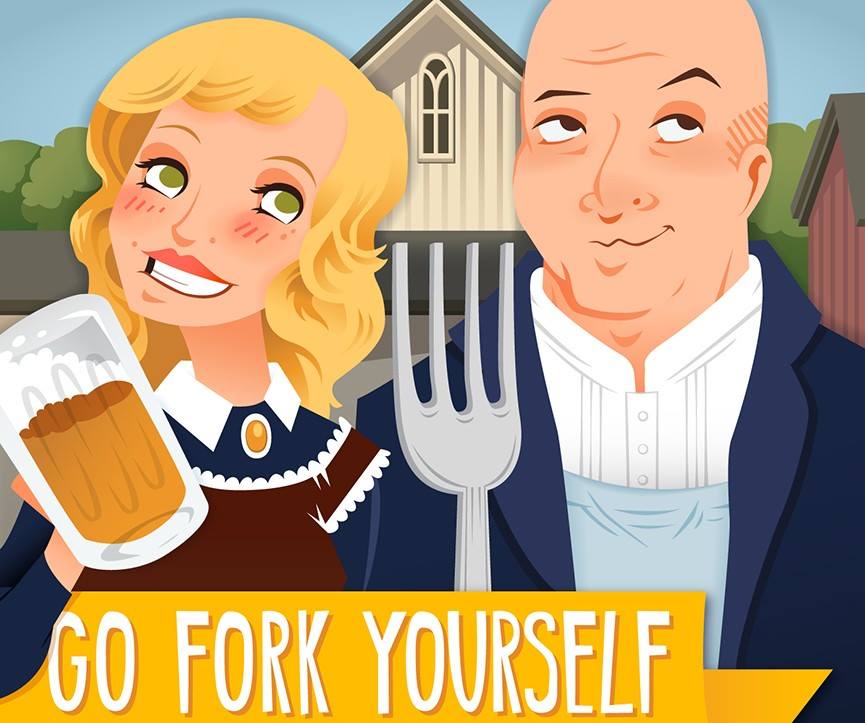 Go fork yourself podcast cartoon cover image