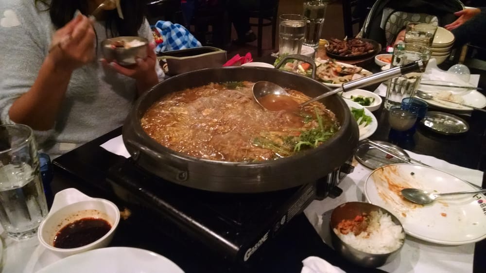 Hoban hot pot soup on a table