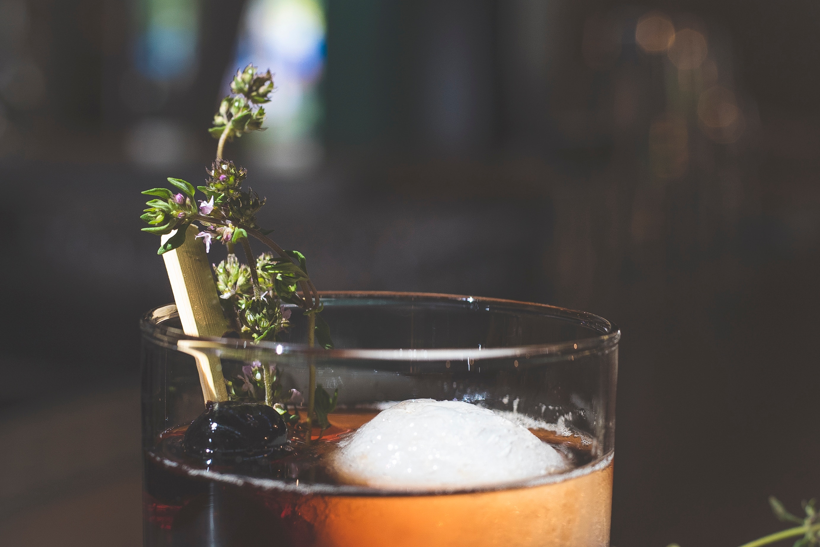 Halloween-colored cocktail