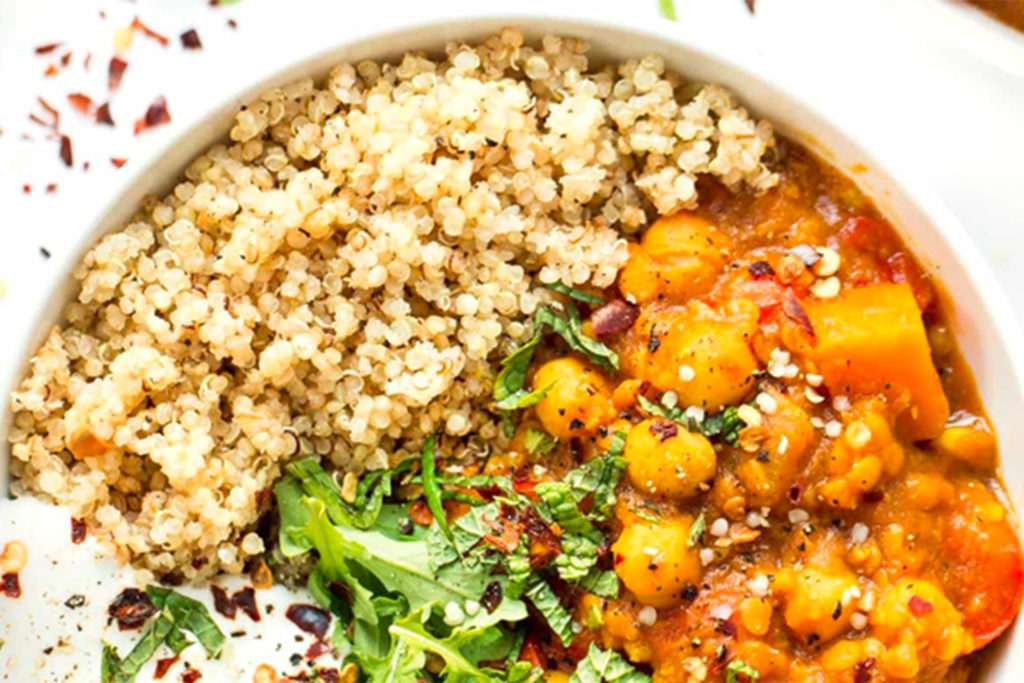 Close-up of Chickpea's quinoa and chickpea stew