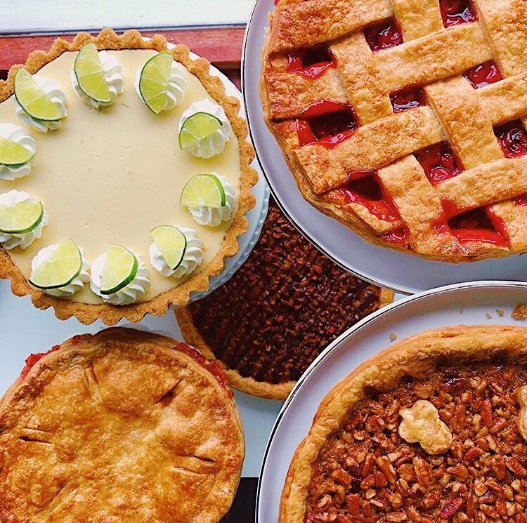 An arrangement of different kinds of baked pies