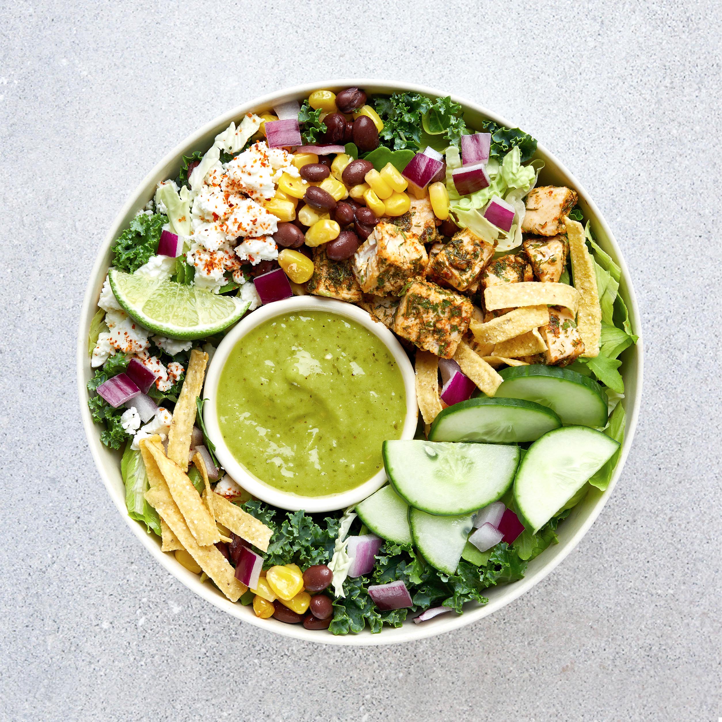 Salad bowl with dressing to-go