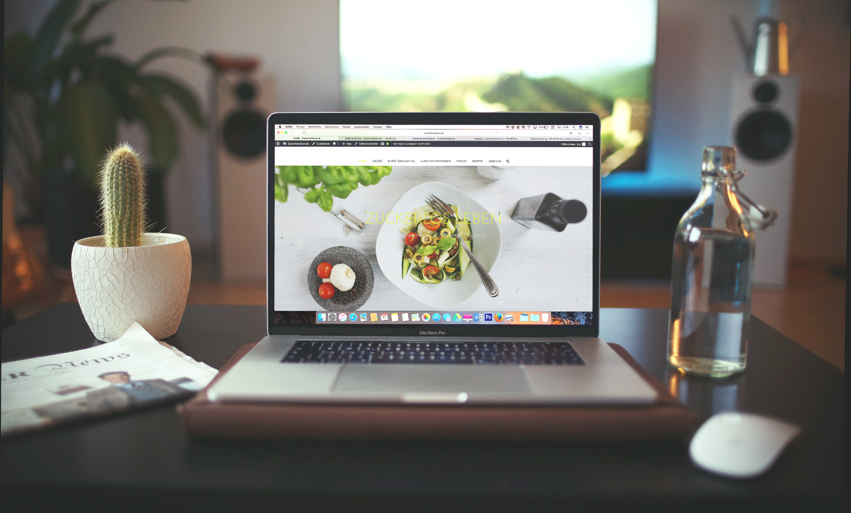 An open laptop showing a well-designed restaurant website