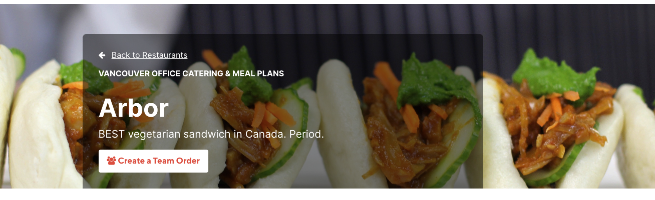 Screenshot of Arbor restaurant's Foodee Partner homepage